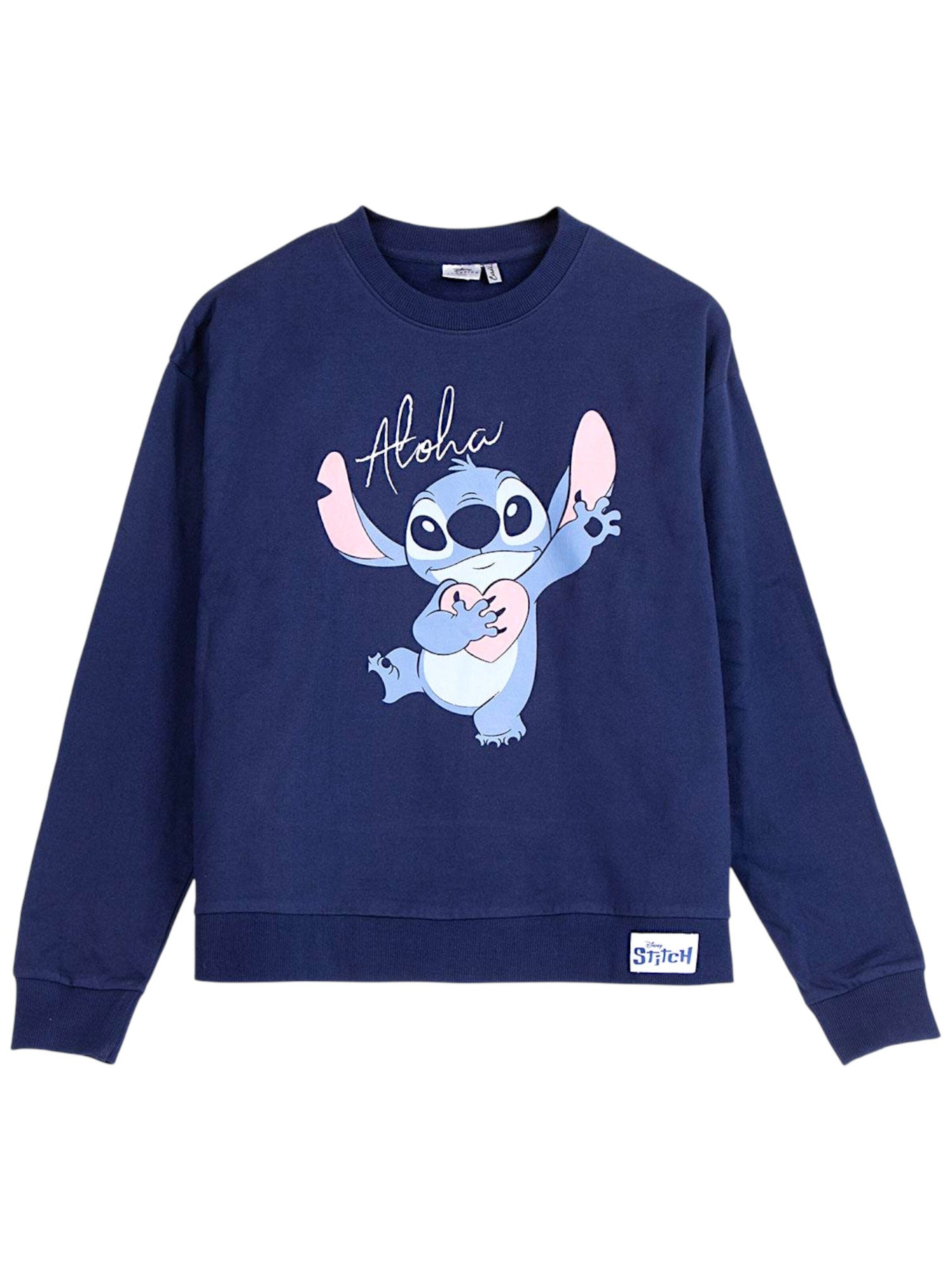 Disney Lilo & Stitch Sweatshirt 'Aloha'‌‌‌‌‌‌‌‌ in Blau: Vorderseite