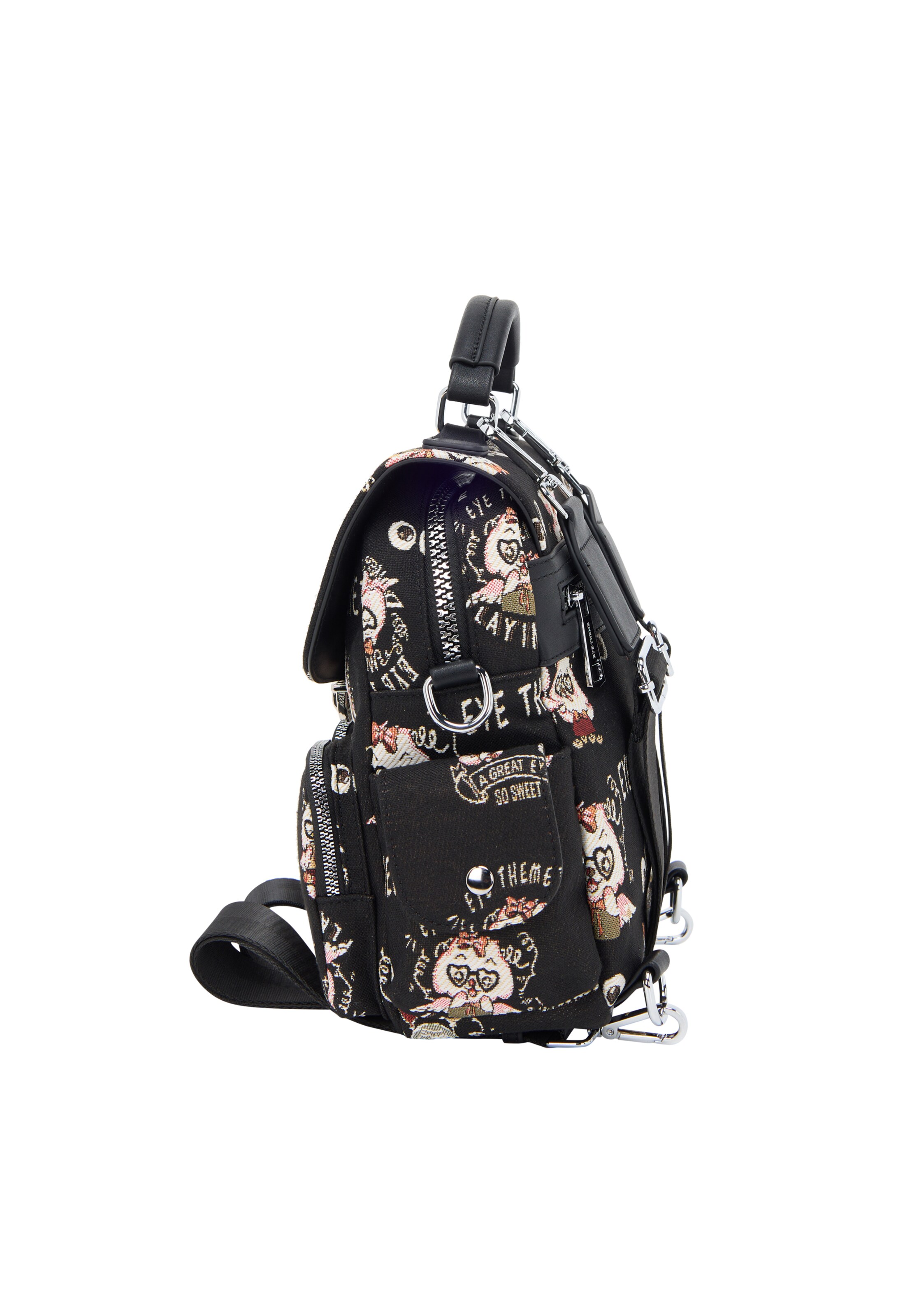 MYMO Backpack 'Pop Eyetheme' in Black