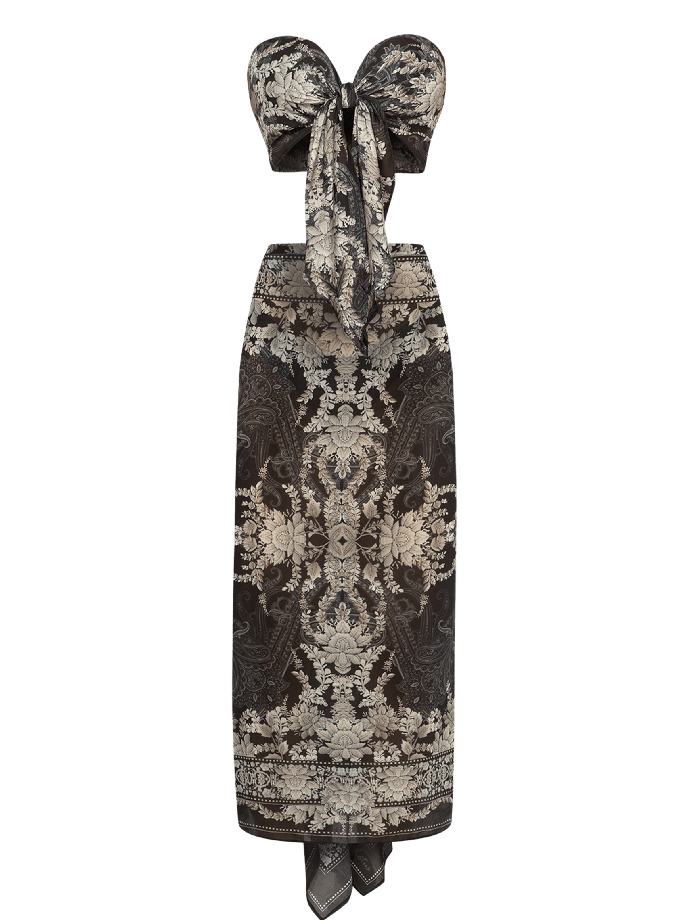 JIORO Scarf 'FROZEN LOTUS' in Black: front