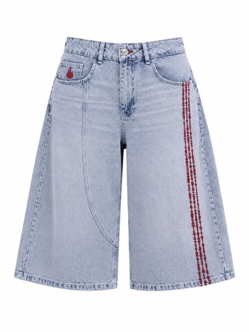 IT'S BASIC Loosefit Jeans 'BERMUDA DENIM SHORT' in Blauw