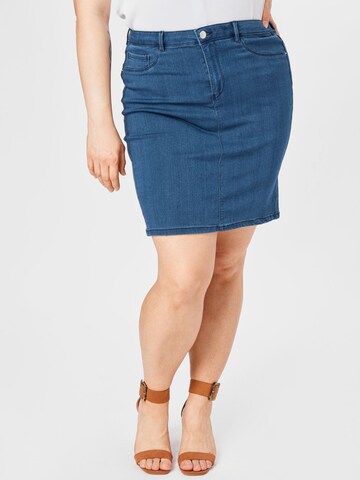 ONLY Carmakoma Rok in Blauw: voorkant