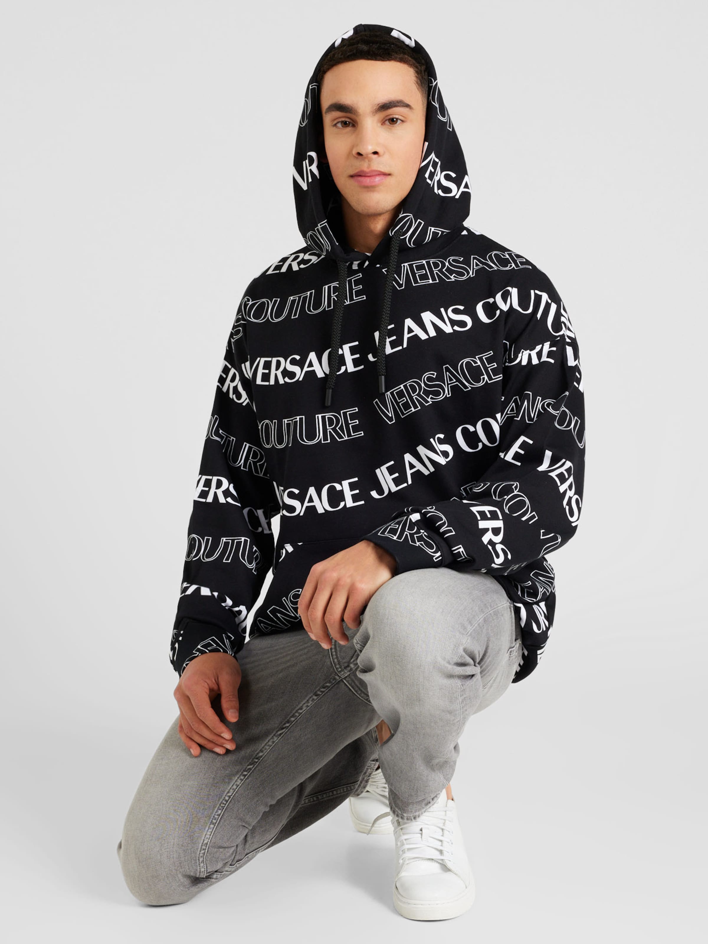 Versace Jeans Couture Sudadera en Negro ABOUT YOU