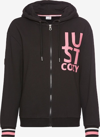 KangaROOS Zip-Up Hoodie in Black: front