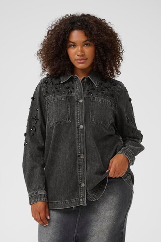 KAFFE CURVE Between-season jacket 'Jaida' in Grey: front