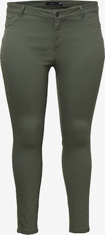 Vero Moda Curve Regular Broek in Groen: voorkant