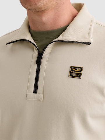 PME Legend Sweatshirt 'Sweatshirt with half-zip and badge' in Beige