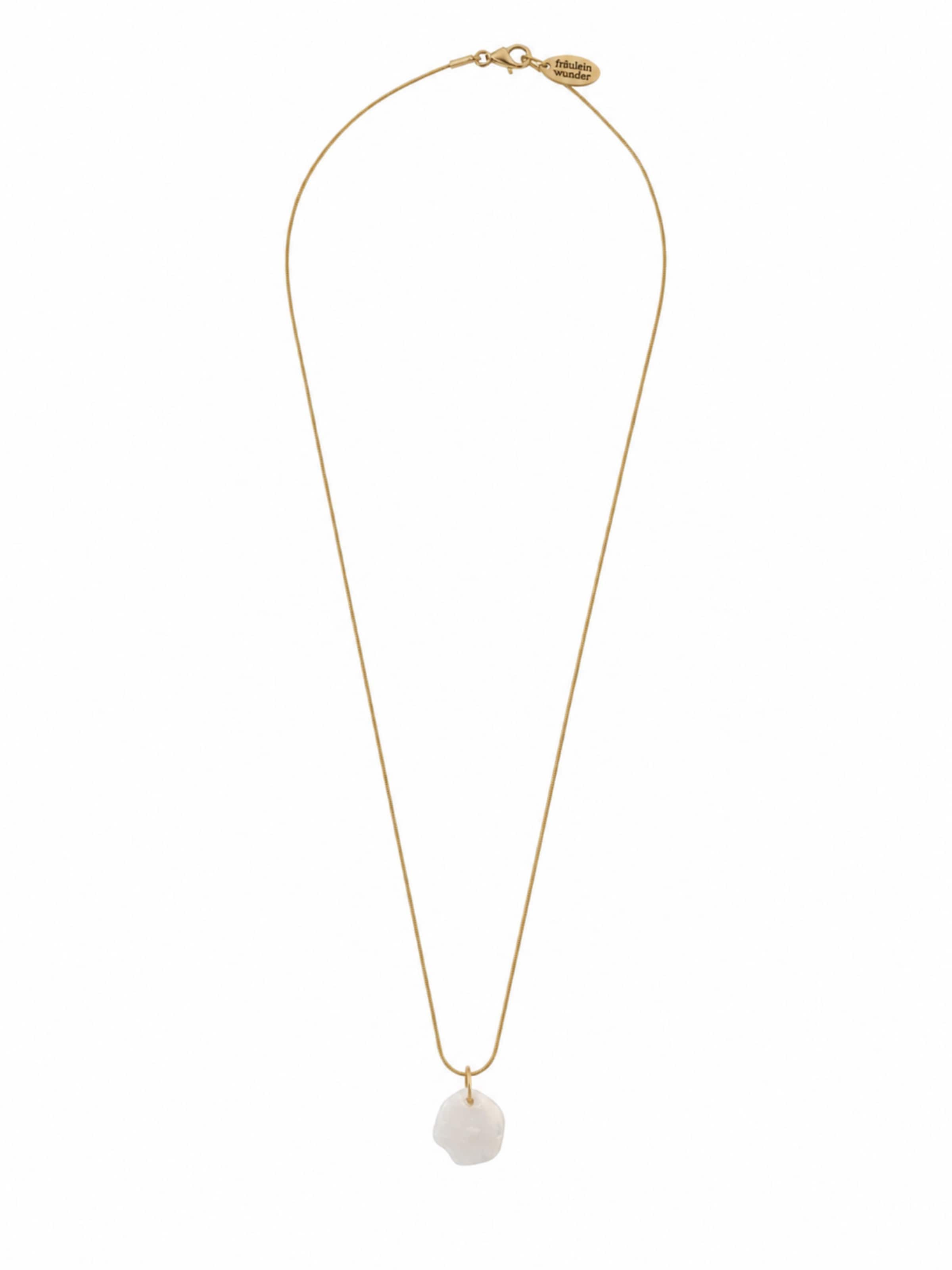 Fräulein Wunder Kette 'Acetat Alice Gold'‌‌‌‌‌‌‌‌ in Weiß: Vorderseite