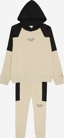 Calvin Klein Jeans Jogginganzug in Beige: predná strana