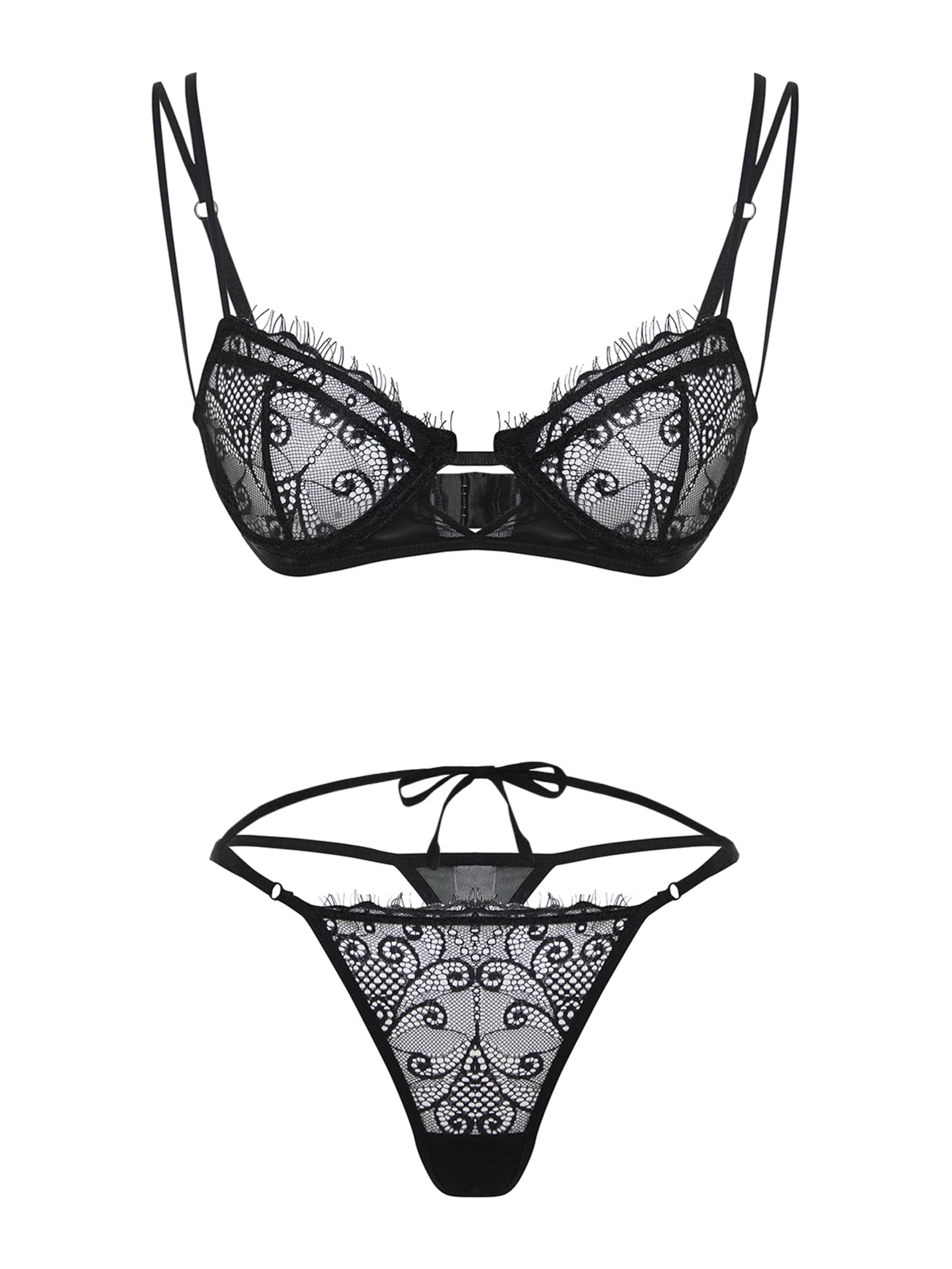 Trendyol Balconette Ondergoedsets in Zwart: voorkant