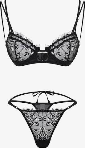 Trendyol - Balconette Conjuntos de lingerie em preto: frente