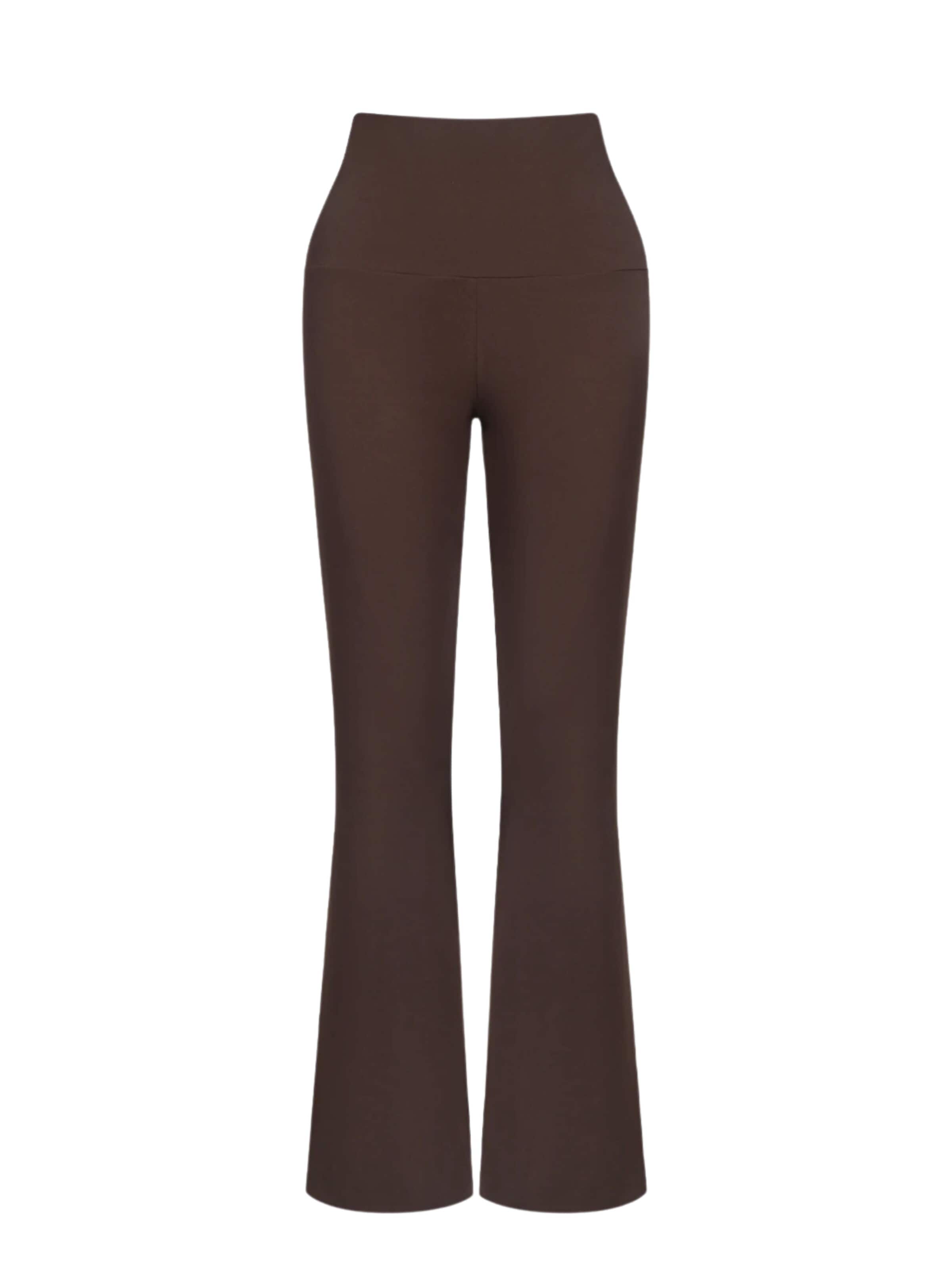cfab (formerly creamy fabrics) - Acampanado Leggings 'Cotton Flared Bootcut Leggings' en marrón: frente