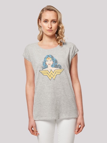 F4NT4STIC T-Shirt 'DC Comics Superhelden Wonder Woman Gaze' in Grau: predná strana