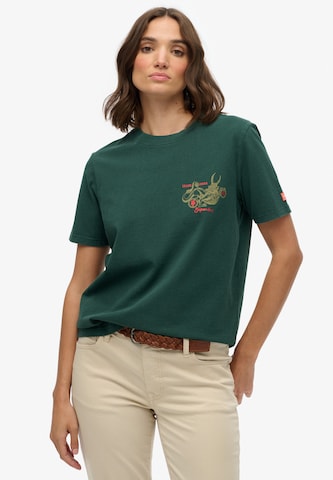 Superdry Shirt 'Tokyo Narrative' in Groen: voorkant