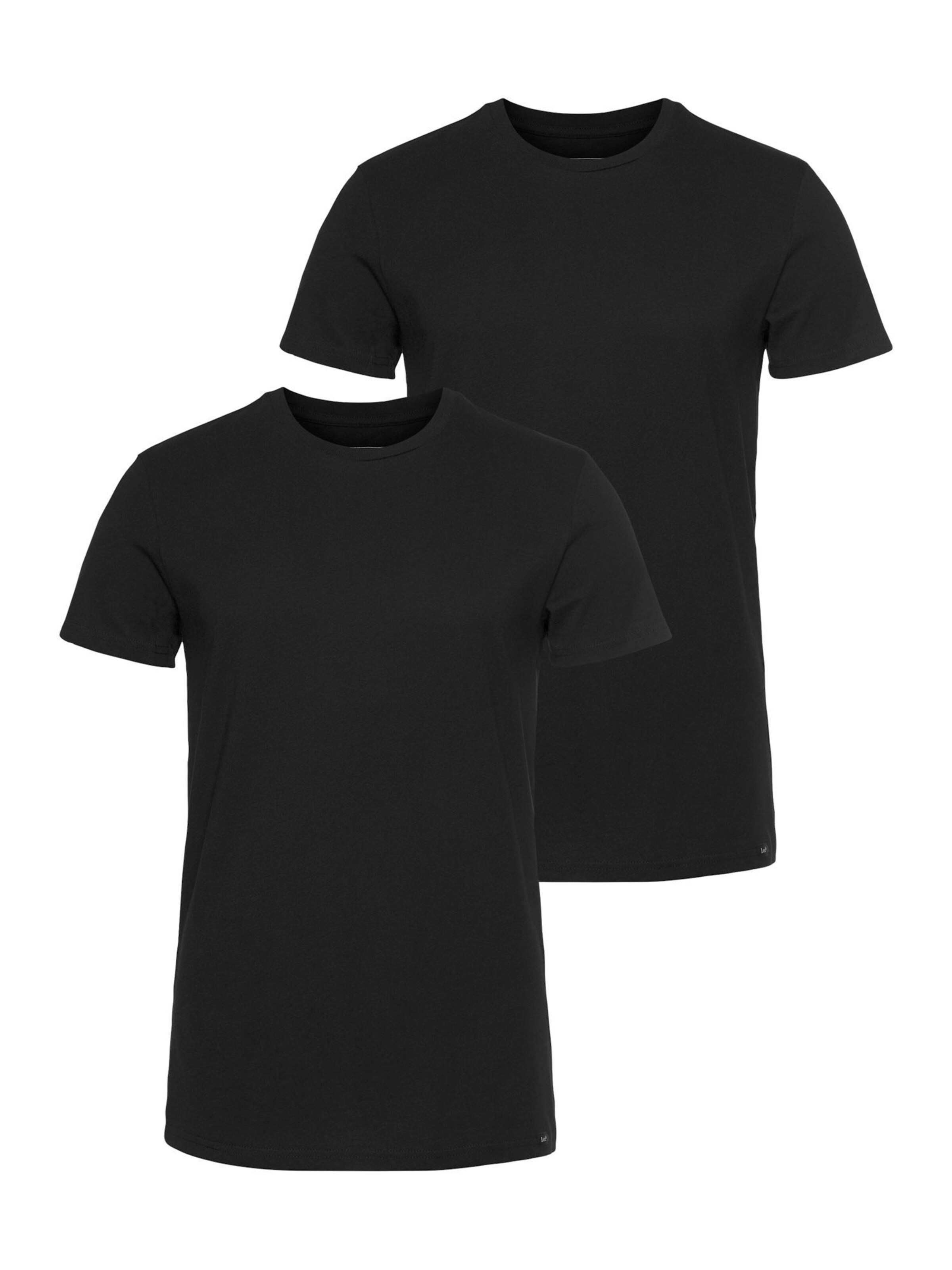 Lee Shirt 'TWIN PACK CREW' in Black: front