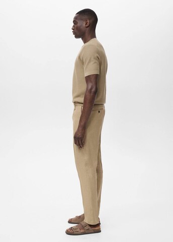 MANGO MAN Regular Pleated Pants 'Salve' in Beige