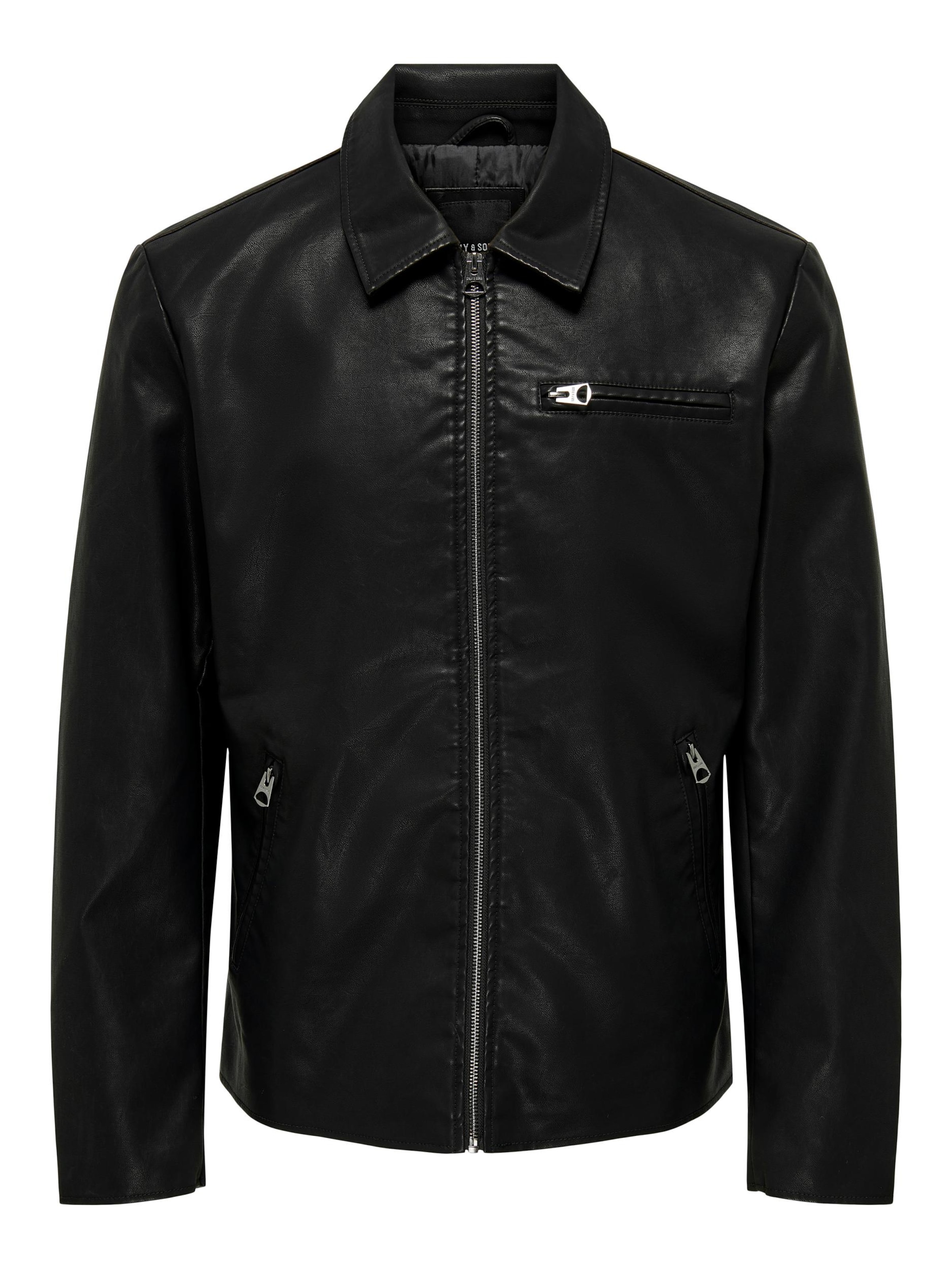 Only Sons Between Season Jacket SEVEN in Black ABOUT YOU