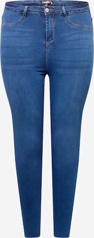 Missguided Plus Kitsas Teksapüksid, värv sinine: eest vaates