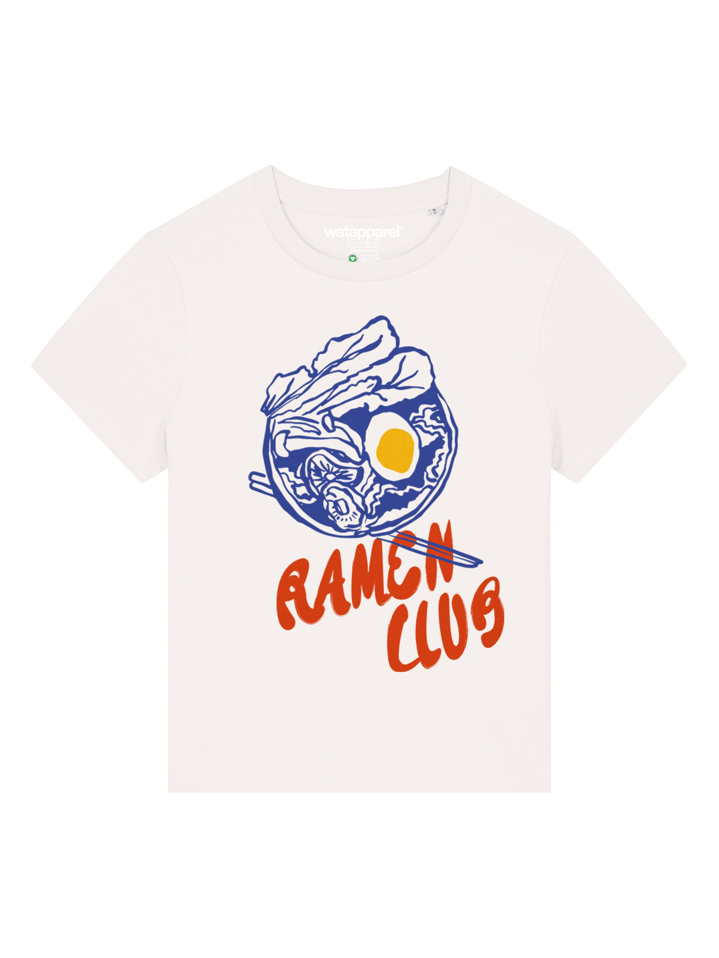 Watapparel T-Shirt 'Ramen Club' in Weiß: Vorderseite