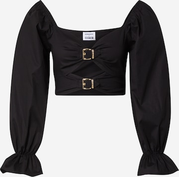 Hoermanseder x About You Blouse 'Joy' in Black: front