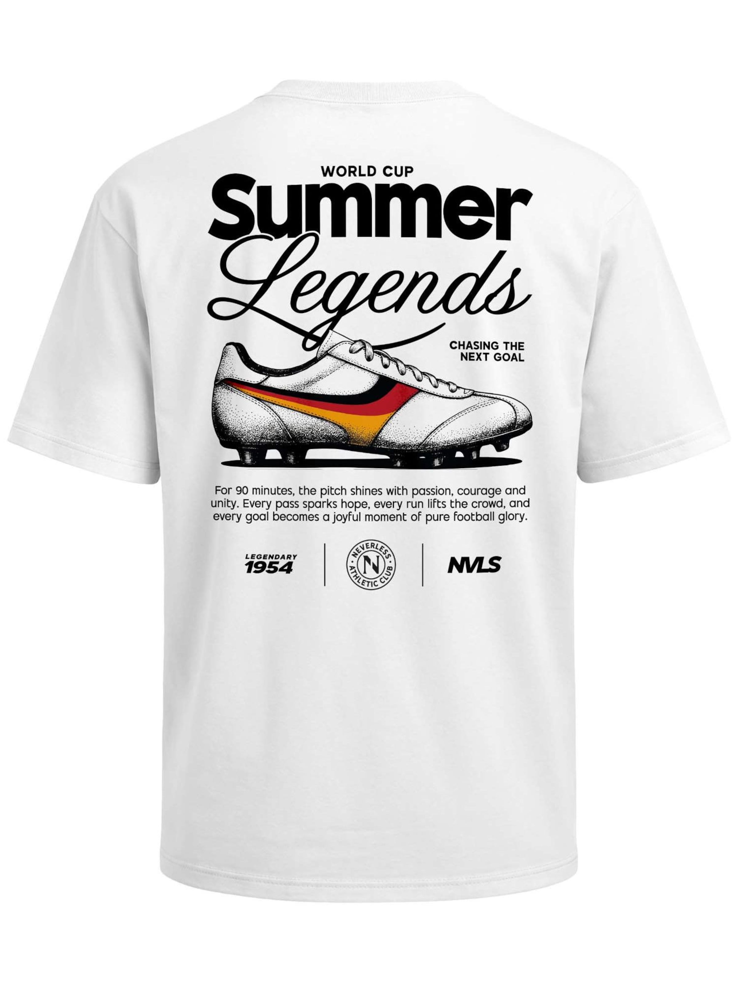 Neverless Shirt 'Soccer Summer Legends' in White: front