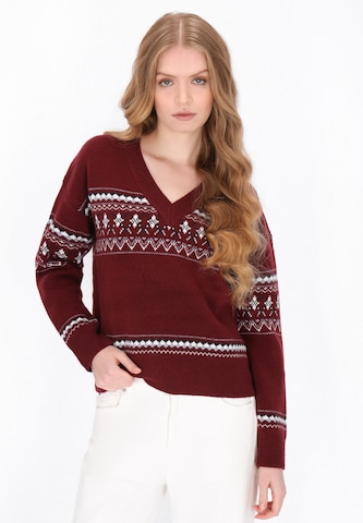 DreiMaster Maritim Sweater in Red: front