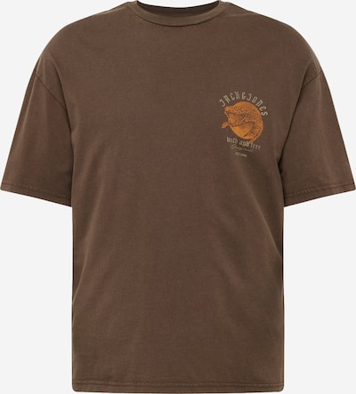 JACK & JONES T-Shirt 'VENOM' en chocolat / gris / orange, Vue avec produit