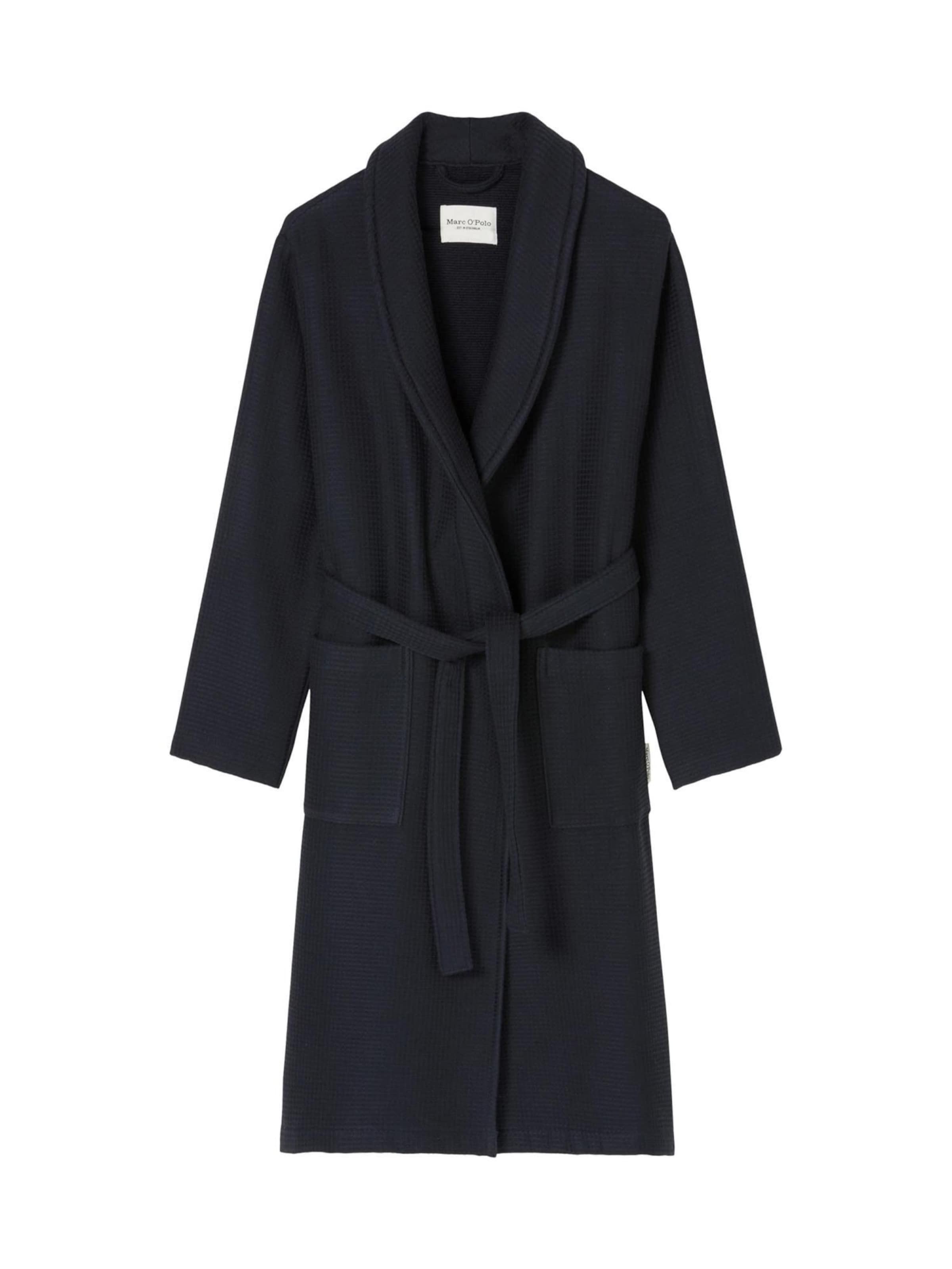Marc O'Polo Long Bathrobe in Blue: front