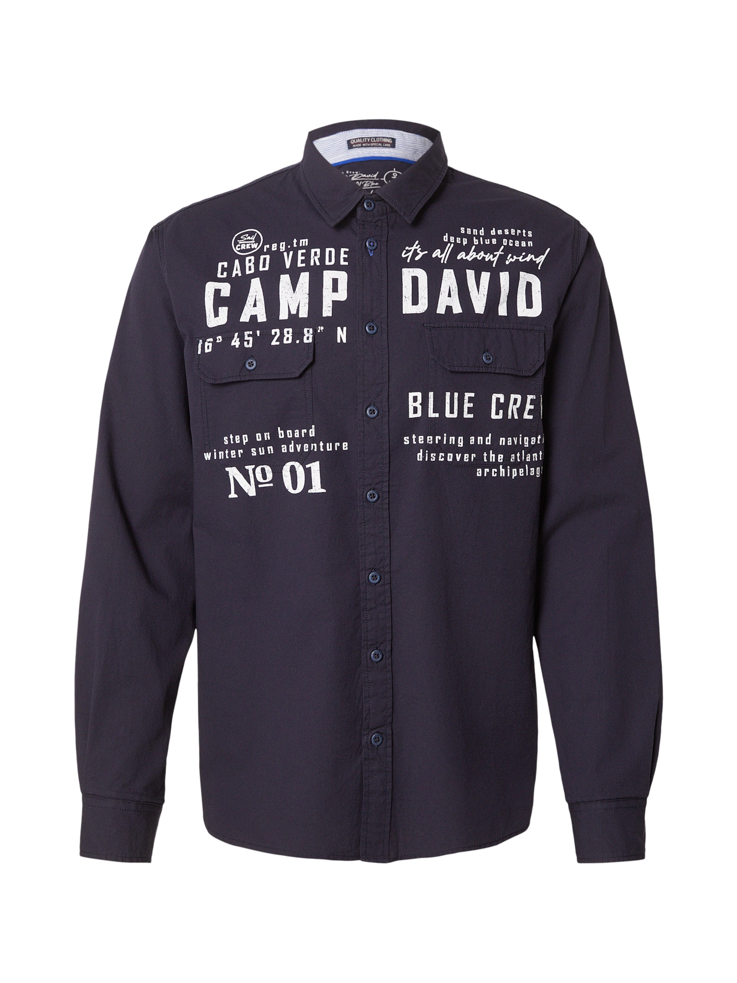 CAMP DAVID Regular Fit Hemd in Blau: Vorderseite
