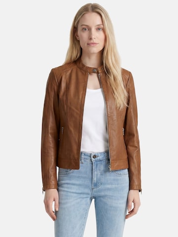 Apple of Eden Lederjacke in Braun: Vorderseite