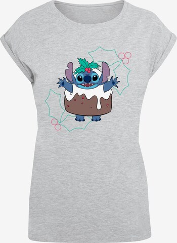 ABSOLUTE CULT Shirt 'Lilo And Stitch - Pudding Holly' in Grey: front