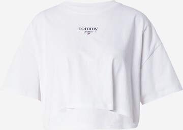 Tommy Jeans Тениска 'ESS' в бяло: отпред