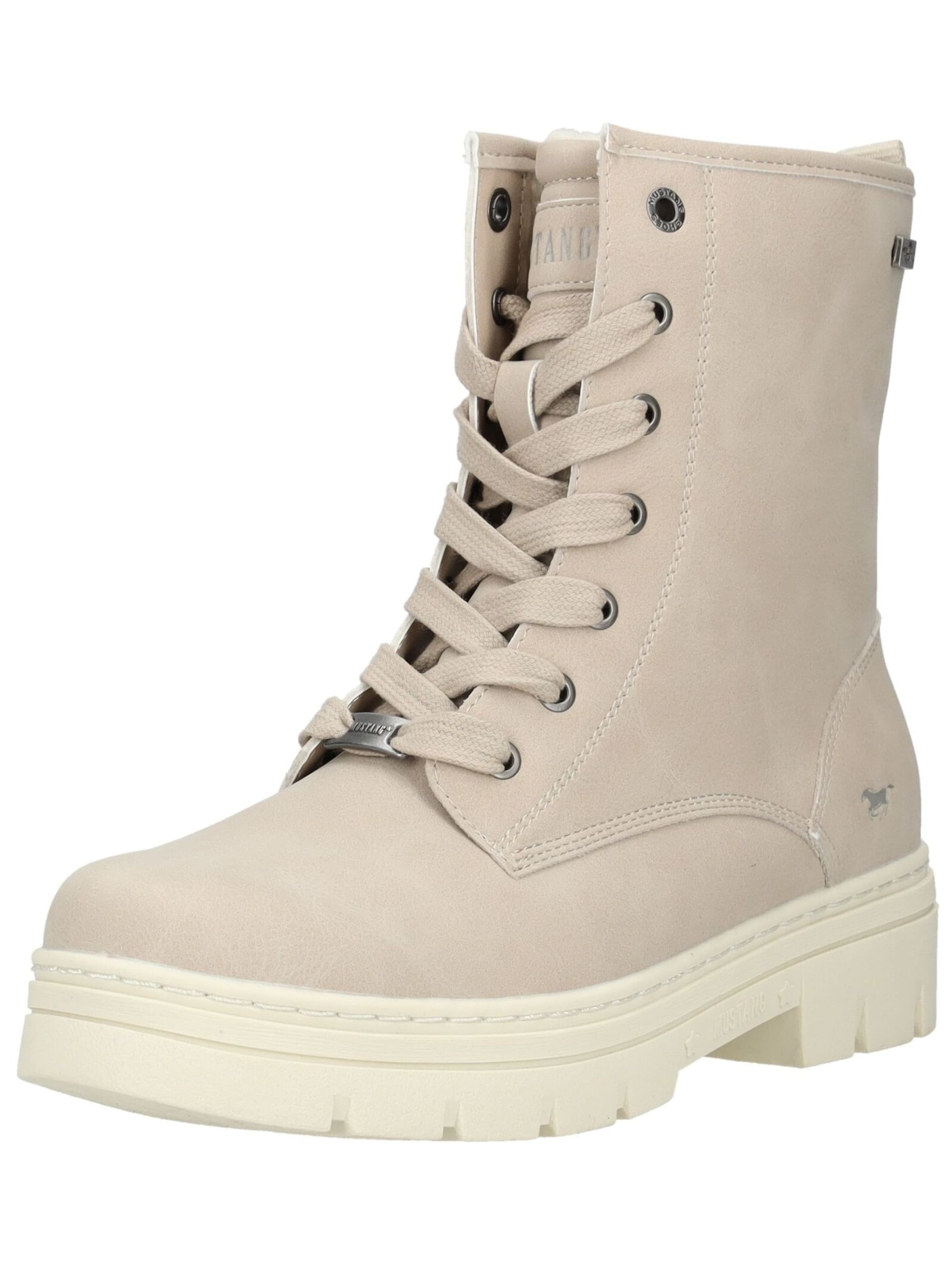 Bottines à lacets MUSTANG en beige : devant