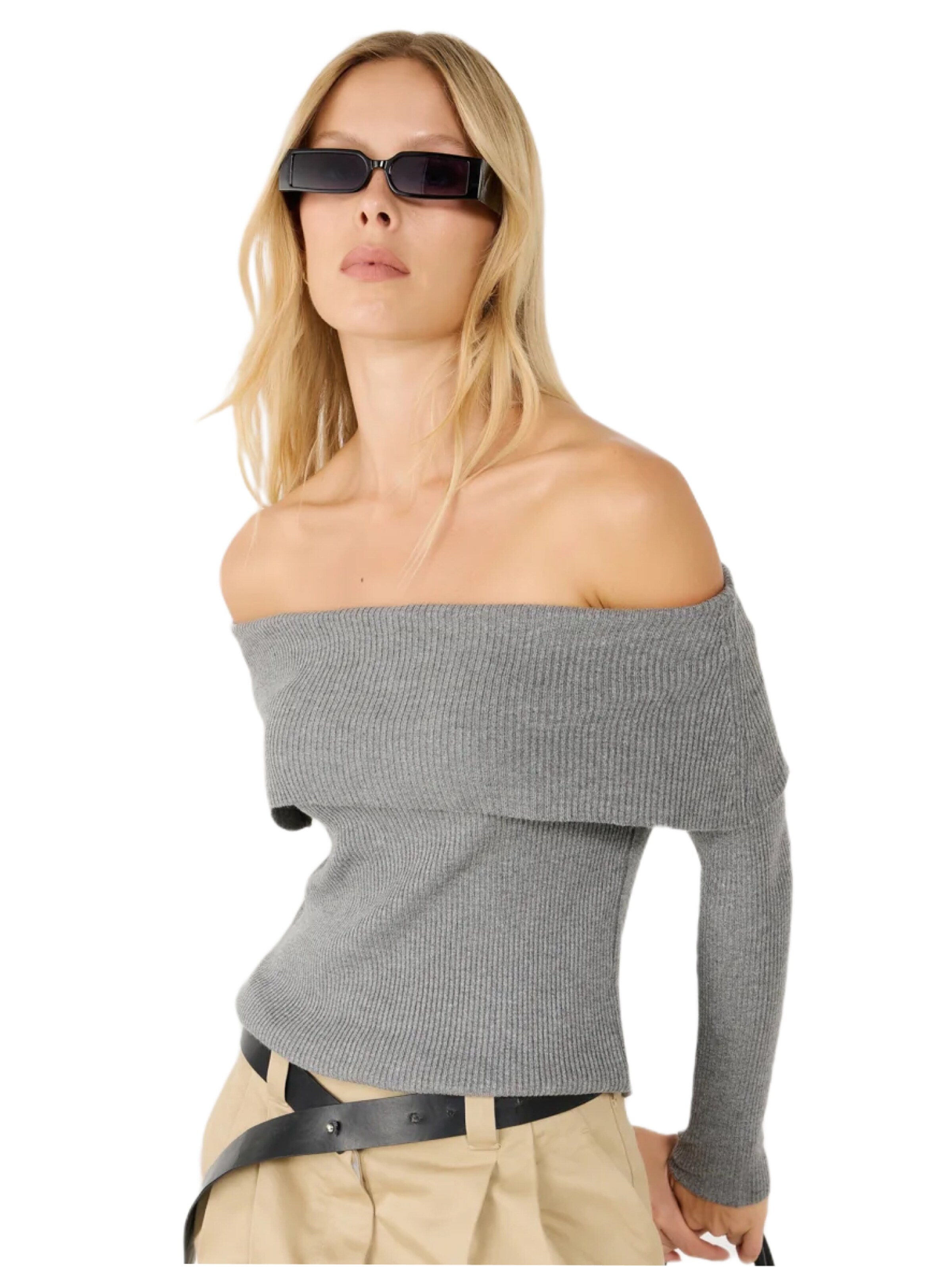 No Matter What Sweater '1983' in Grey: front