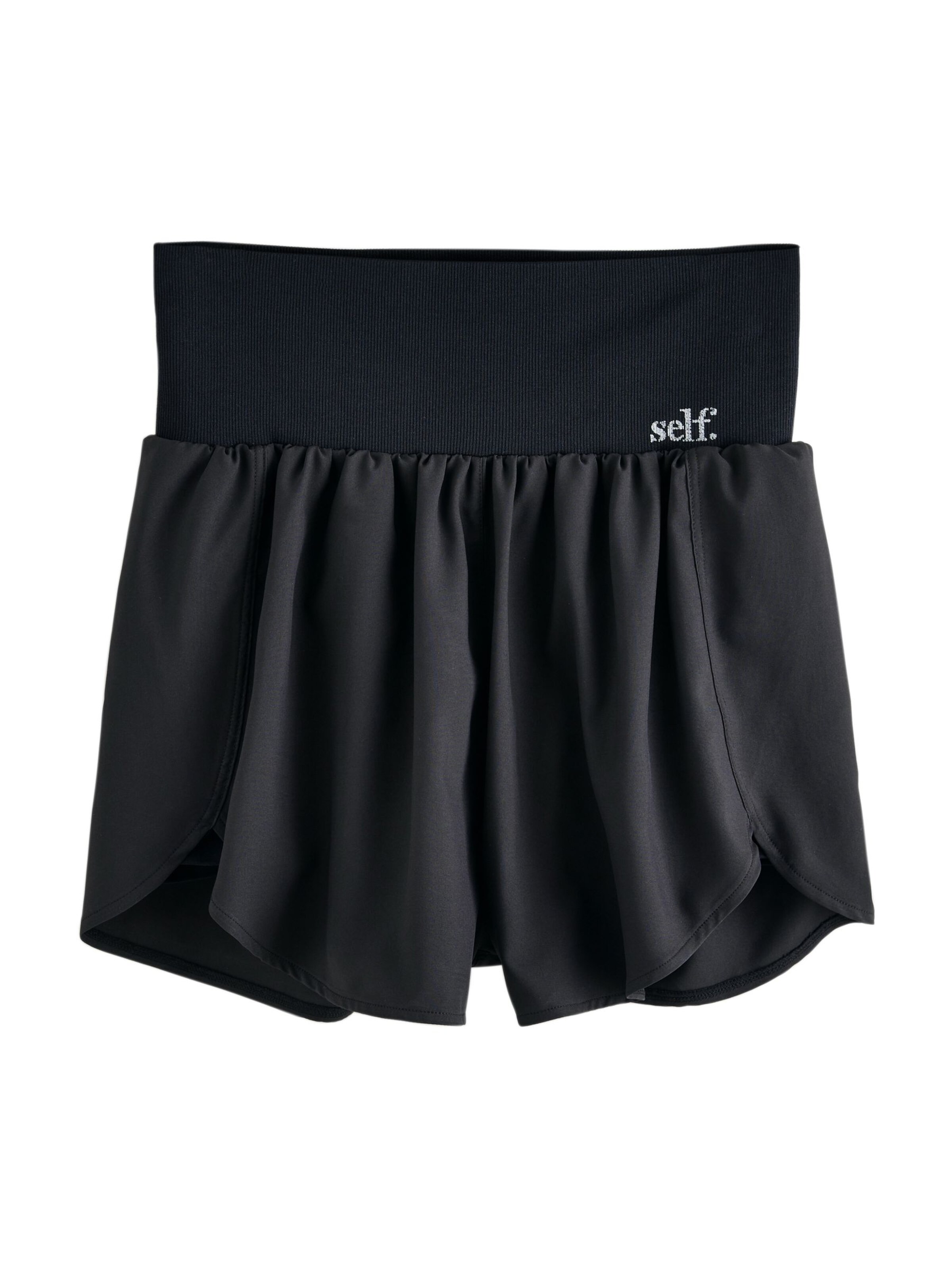 self. Loosefit Sportshorts in Schwarz: Vorderseite