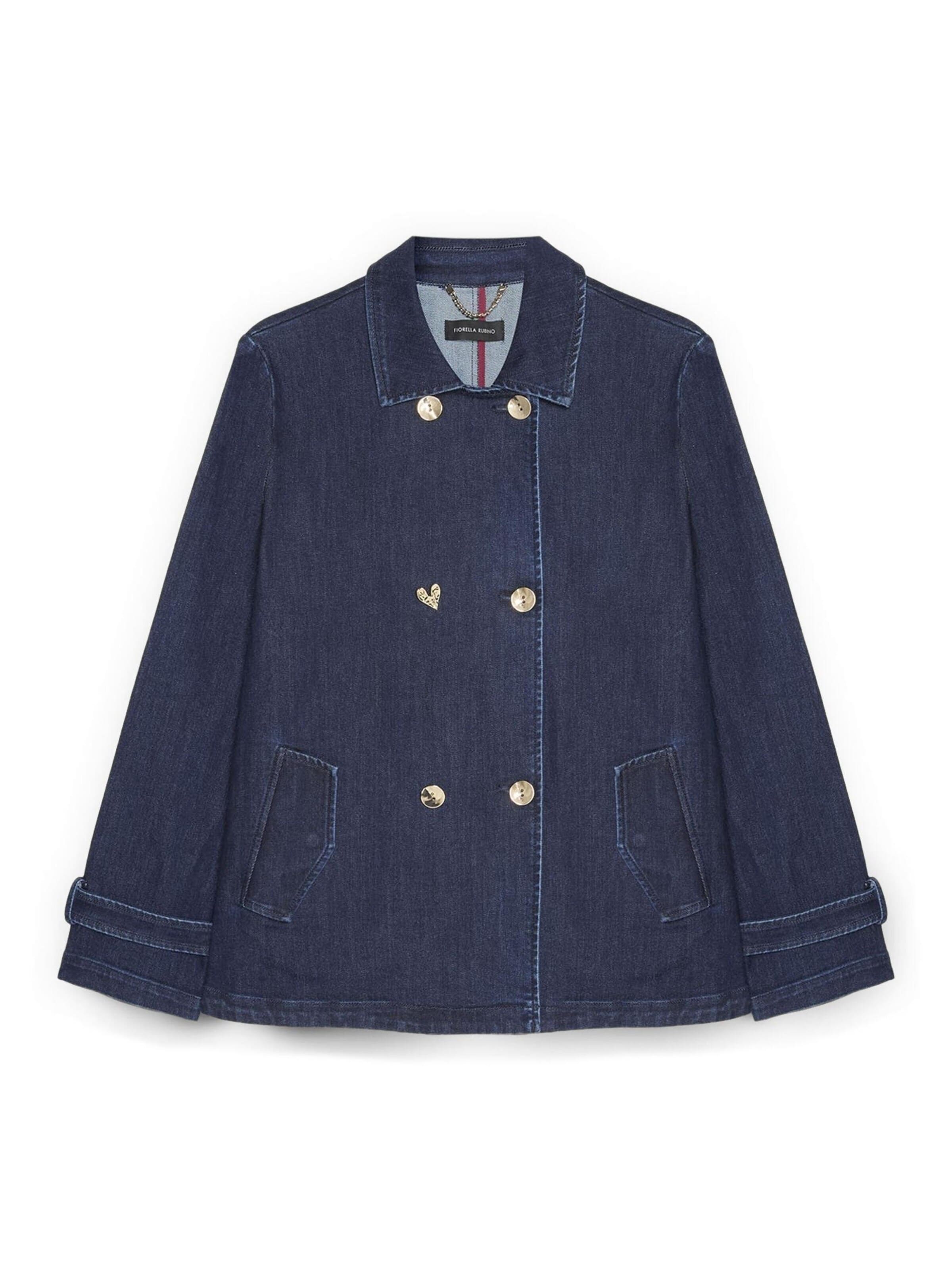 Fiorella Rubino Wintermantel in Blauw: voorkant