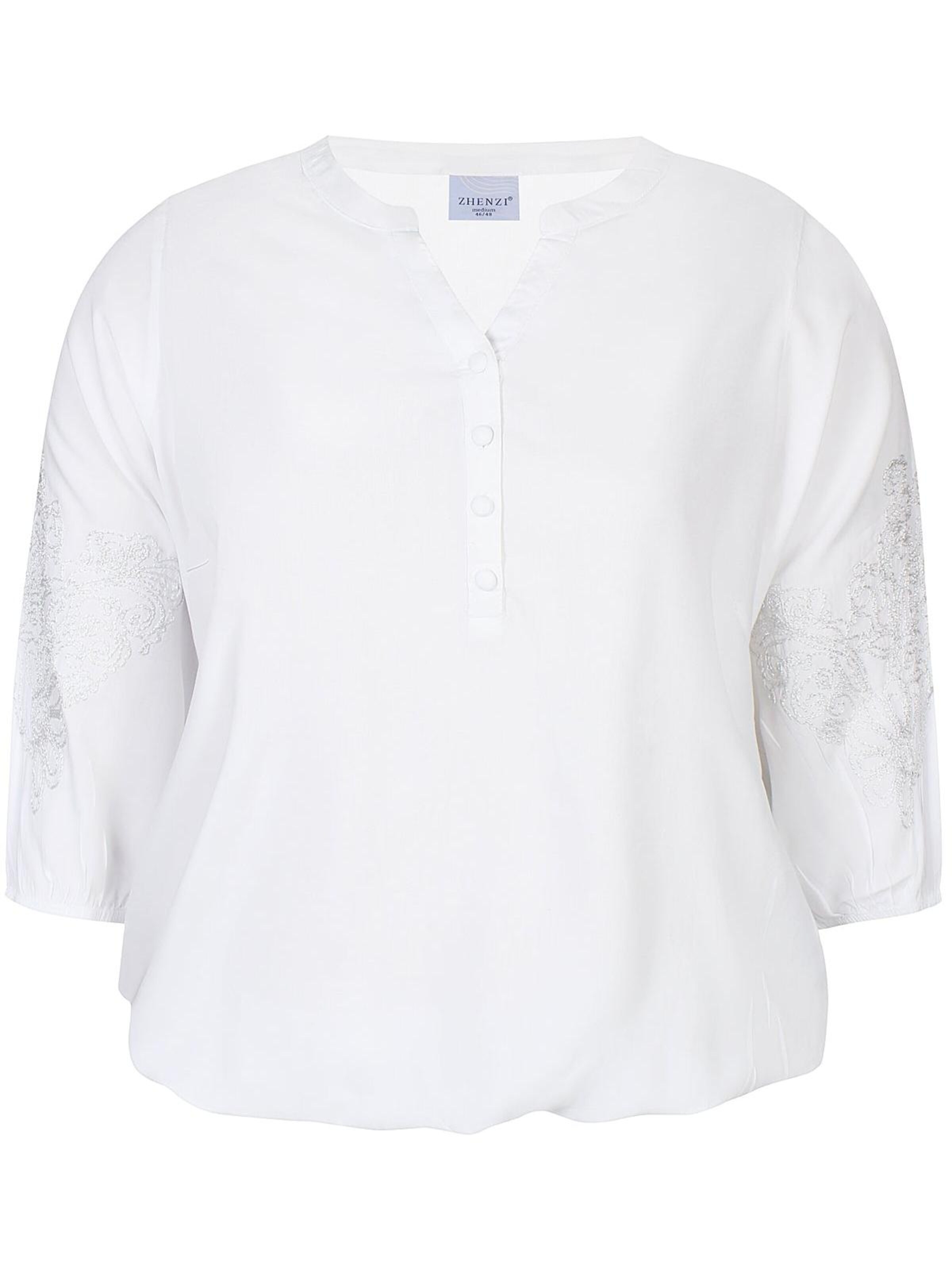 Zhenzi Blouse 'Edith 1279' in Wit: voorkant