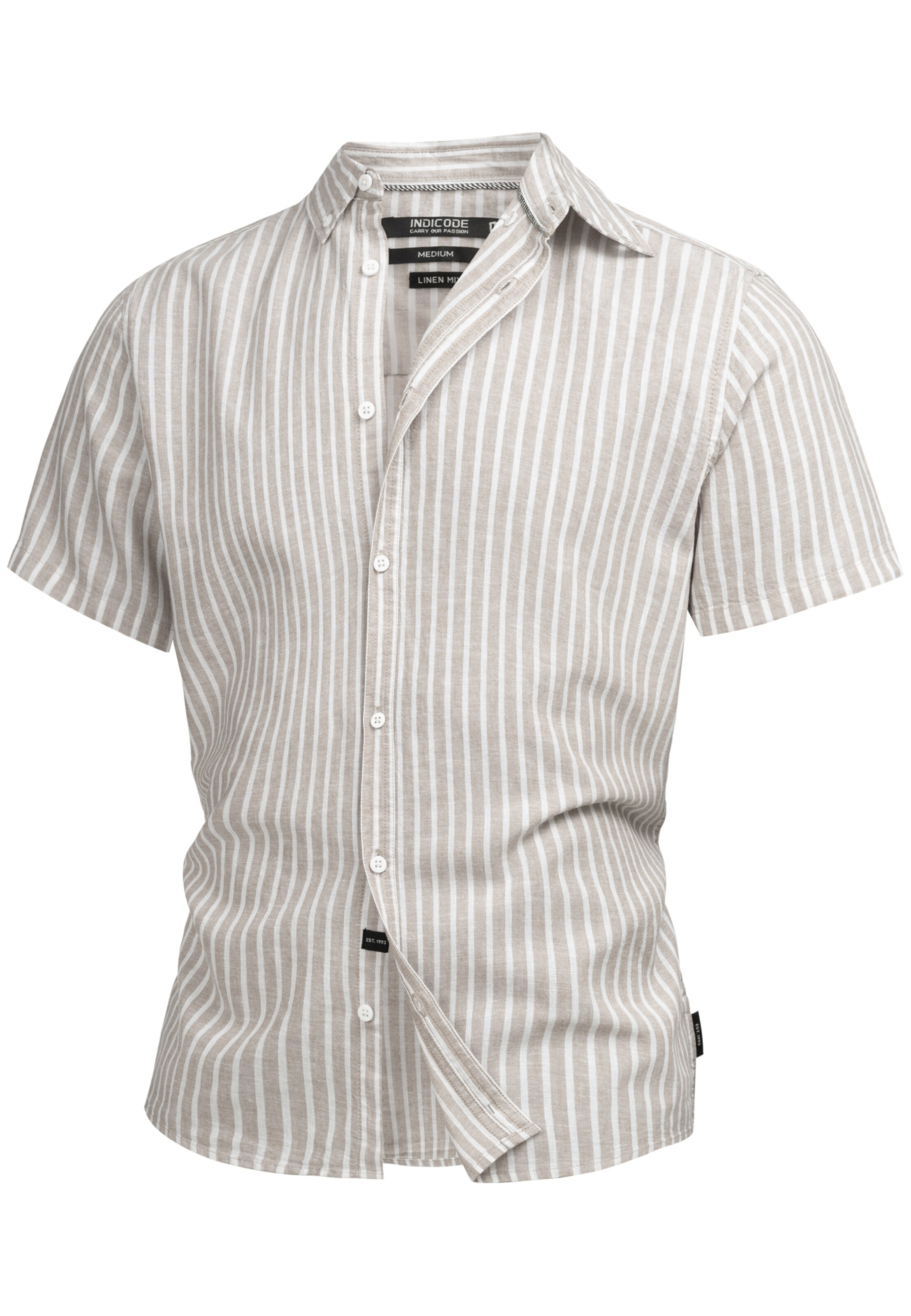 INDICODE JEANS Button Up Shirt 'Bravida' in Beige: front
