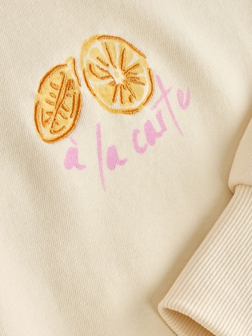 Next Sweatshirt 'Champage and Oyster Club Fun Lemon Summer' i beige