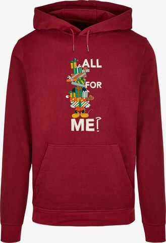 ABSOLUTE CULT Sweatshirt 'Mickey Mouse - Presents All For Me' in Rood: voorkant