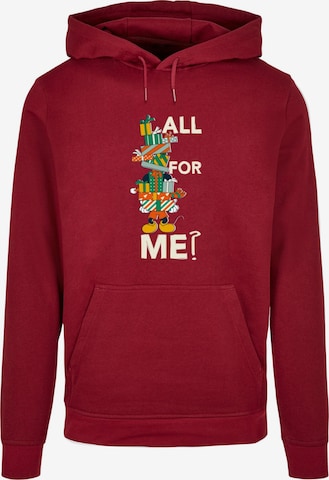 ABSOLUTE CULT Sweatshirt 'Mickey Mouse - Presents All For Me' in Rot: predná strana