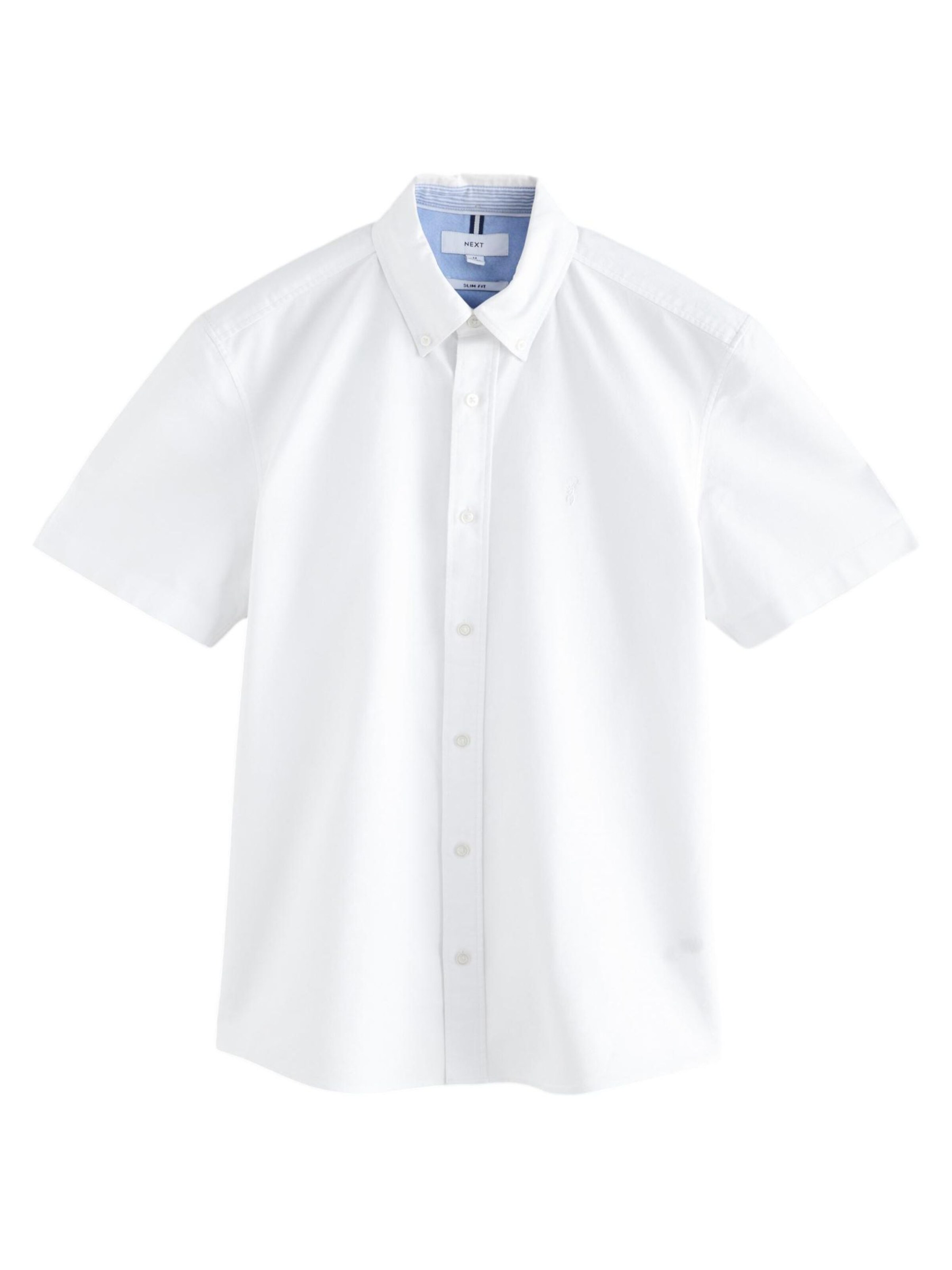 Next Слим Рубашка в Белый: спереди