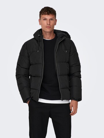 Only & Sons Winterjacke 'Melvin' in Schwarz: predná strana