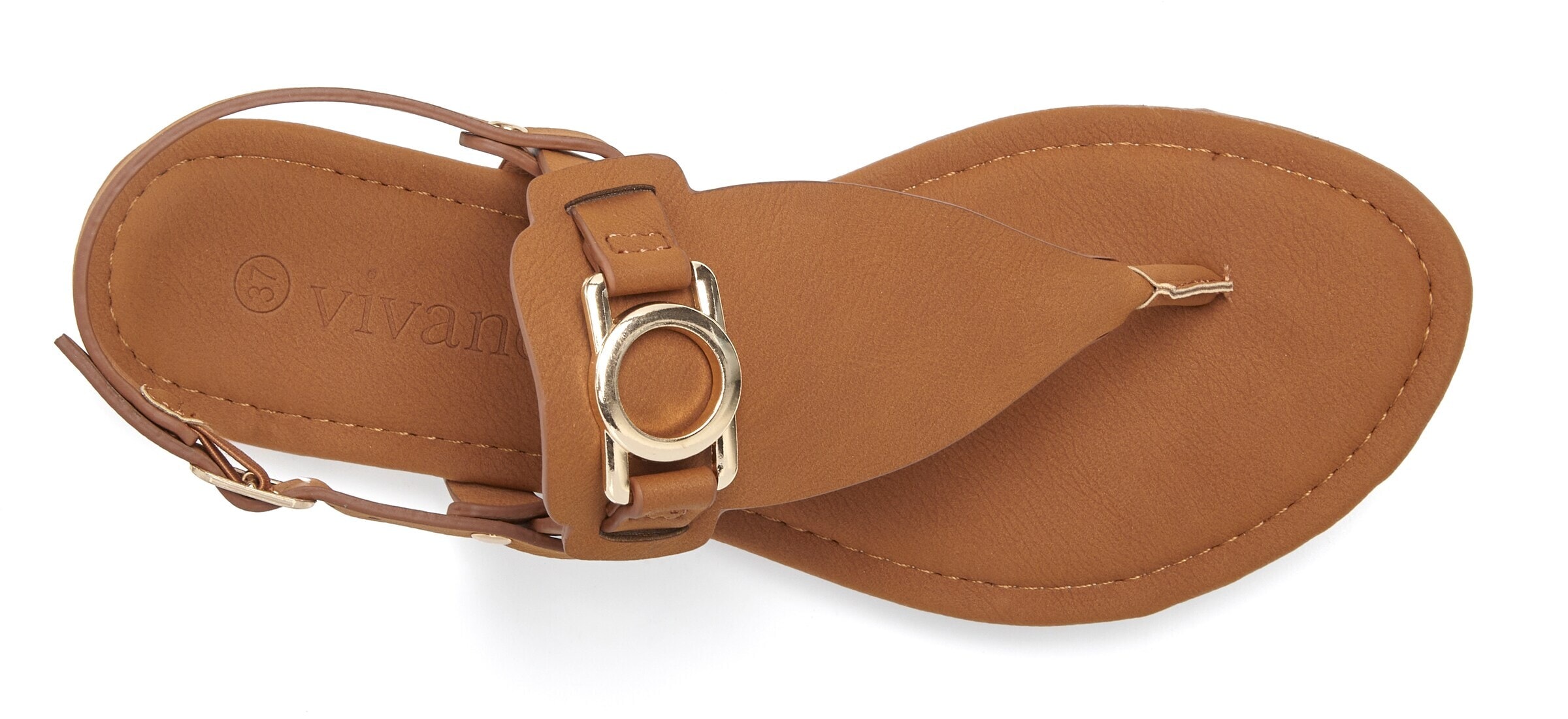 VIVANCE T-Bar Sandals in Brown