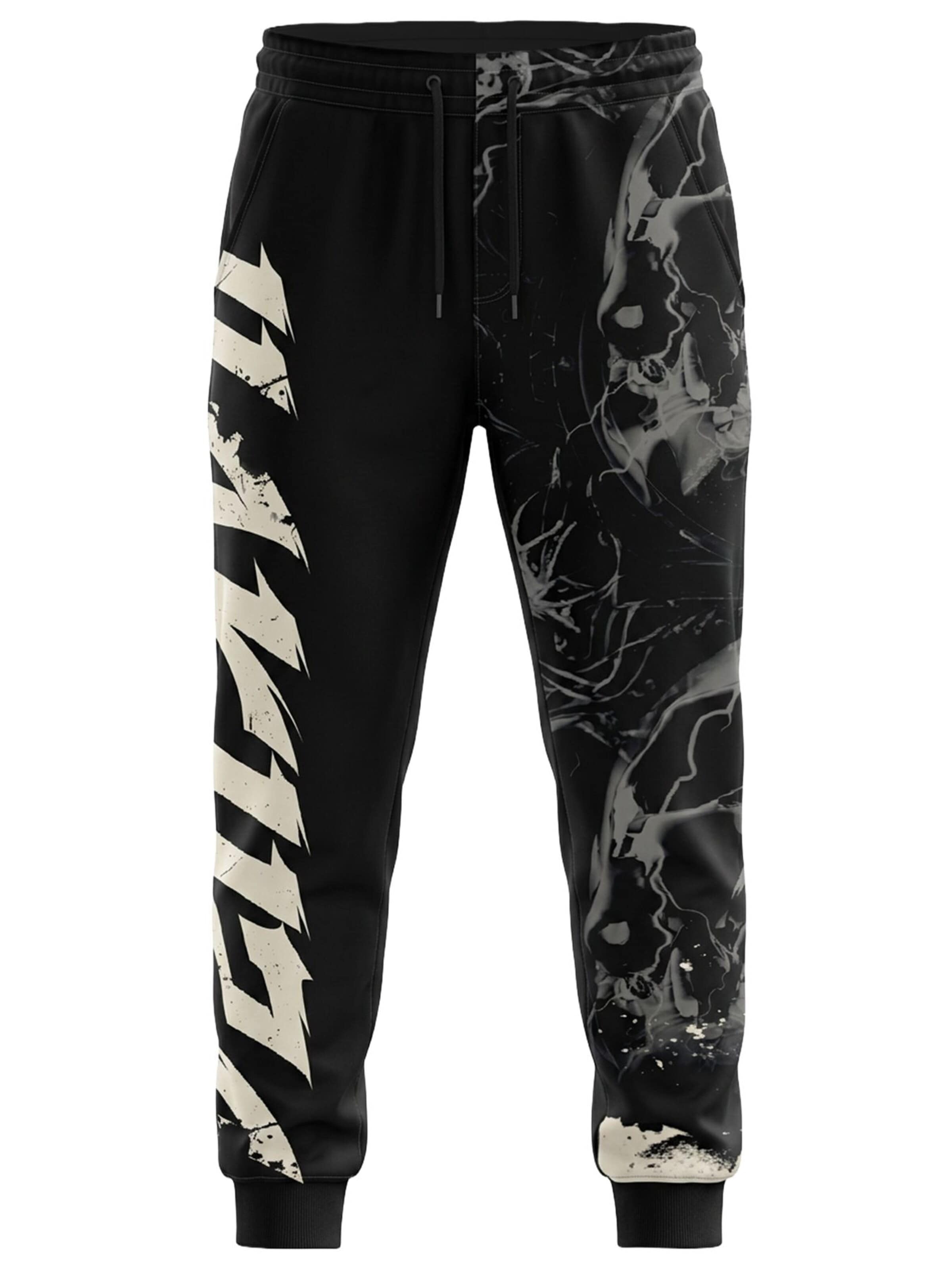 Yakuza Regular Workout Pants 'Liquid' in Black: front