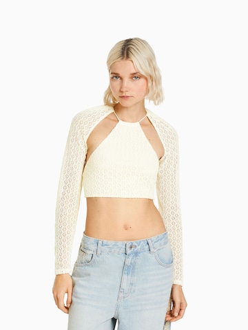 Pull-over Bershka en blanc : devant