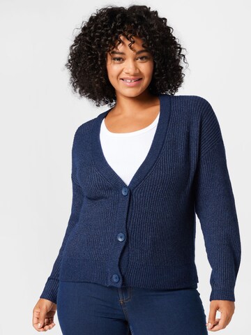 ONLY Carmakoma Knit Cardigan 'Esly' in Blue: front