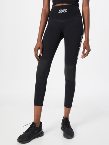 X-BIONIC Skinny Sportbroek 'ENERGIZER 4.0' in Zwart: voorkant