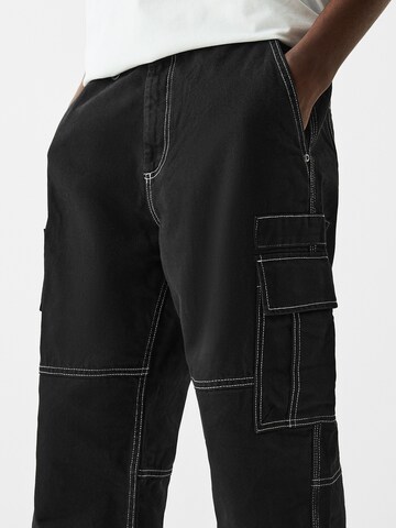 Loosefit Pantalon cargo Bershka en noir