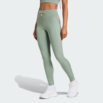 ADIDAS PERFORMANCE Skinny Sports trousers 'Essentials' in Green: front
