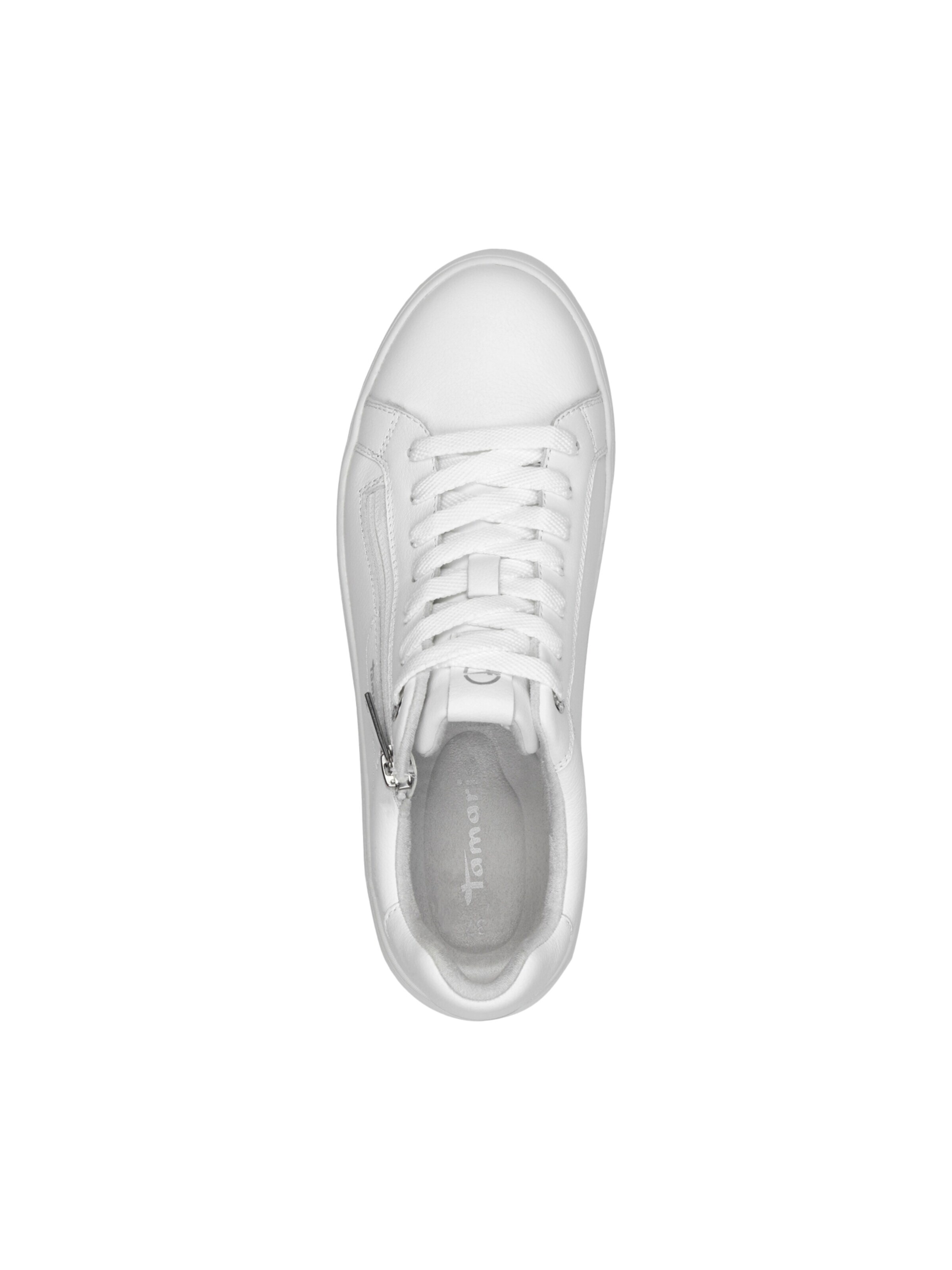 Chaussure de sport à lacets 'Leder-Sneaker' Tamaris en blanc